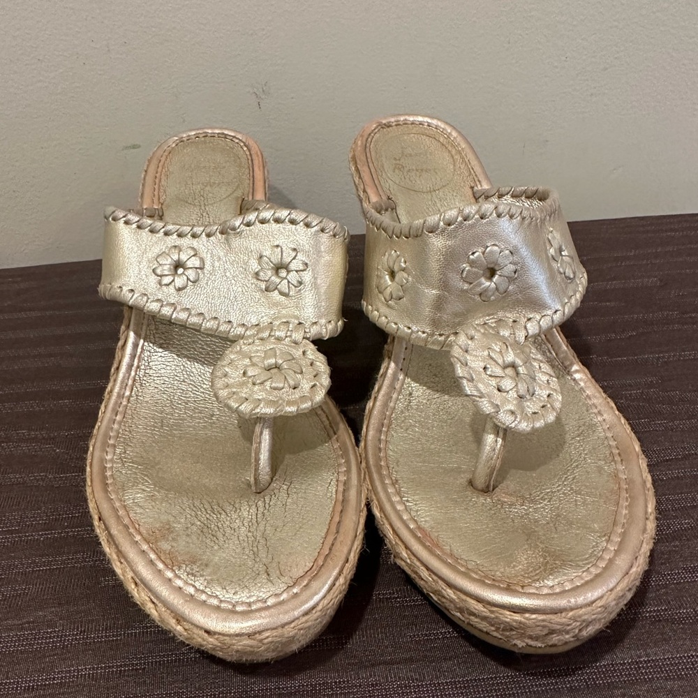 Jack Rogers Jute mid Wedge sandal
